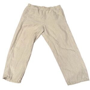 J Jill Tan Linen Cropped Pants